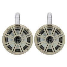 Kicker 6.5" 195W Marine White Speakers w/White Single Speaker Enclosures Pair