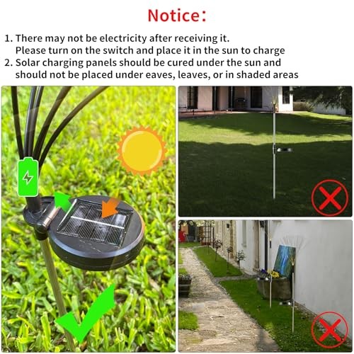 JJGoo Solar Firework Lights, 2 Pack 120 LEDs 2 Lighting 2 Pack, Cool White 