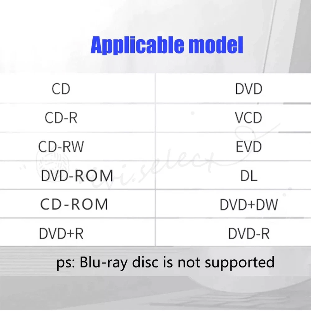 USB External CD DVD ROM Writer Burner Player Drive PC Laptop for Windows Mac