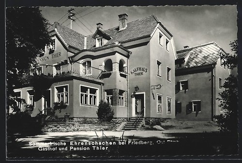 Ehrenschachen bei Friedberg, Gasthof und Pension Thier, Ansichtskarte