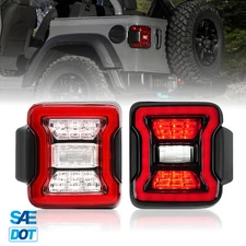 Full LED Tail Lights w/ Running Turn Signal For Jeep 2018-2024 Wrangler JL JLU