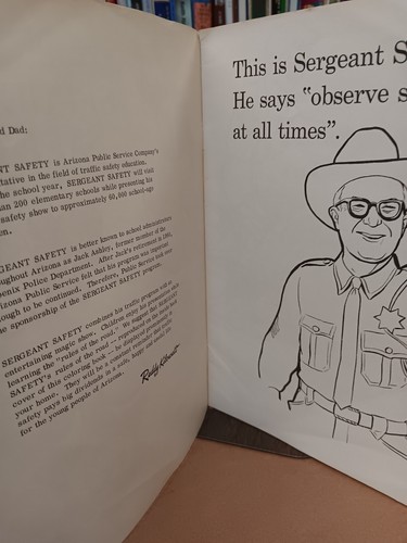 1963 VTG Sergeant Safety COLORING BOOK Arizona Public Service CLEAN - Picture 3 of 3