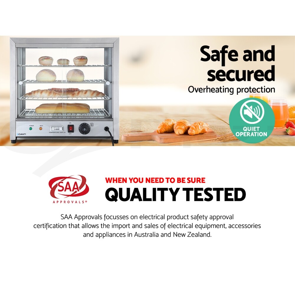 Devanti Commercial Food Warmer Pie Hot Display Showcase