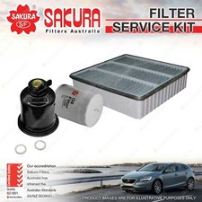 Sakura Oil Air Fuel Filter Service Kit for Mitsubishi Lancer Mirage CE CEII 4Cyl
