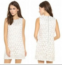 NWT Alice & Olivia rhinestone embellished Cream Cocktail Dress Multi SZ 10 $495