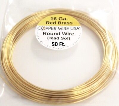 16 Ga Solid Red Brass Soft Round Wire 50 Ft. Coil Jewelers Brass