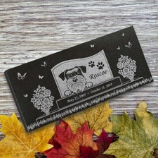 Schnauzer Personalized Dog Memorial - Granite Pet Memorial - 6x12 - Roscoe