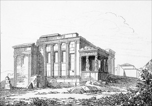 Grece Erechtheion Temple D Erechthee Et De Pandrose Gravure Du 19e Siecle Ebay