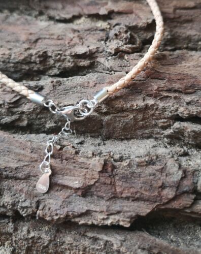 COLLANA FIORE DI LOTO IN ARGENTO STERLING SUGHERO YOGA MEDITATE VEGAN 925 REGALO - Foto 3 di 5