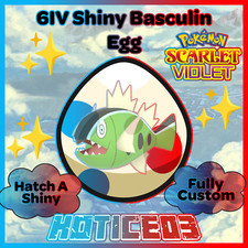 White BASCULIN ✨ SHINY 6IV EGG ✨ Pokemon SCARLET and VIOLET - Hatches w/ Max IVs