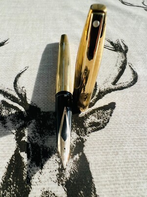 Sheaffer Touchdown AS17T R. Gold Füllfederhalter, 14k EF Feder & Kugelschreiber, gewartet
