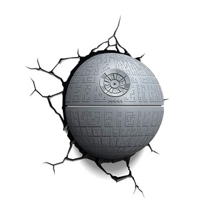 Détails Sur Star Wars étoile De La Mort 3d Fx Clair Décoration Murale Led Avec Autocollant