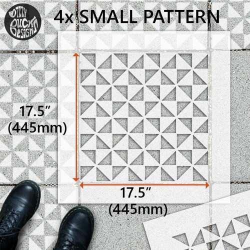 Patio Tile Stencils - 45 and 60 Square Concrete Floor Garden Slabs - Assa - Picture 3 of 5