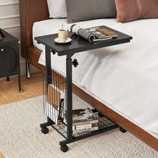 C-Shaped Movable Table Sofa Tea Desk Over Bed Side Tables Laptop Stand Workbench
