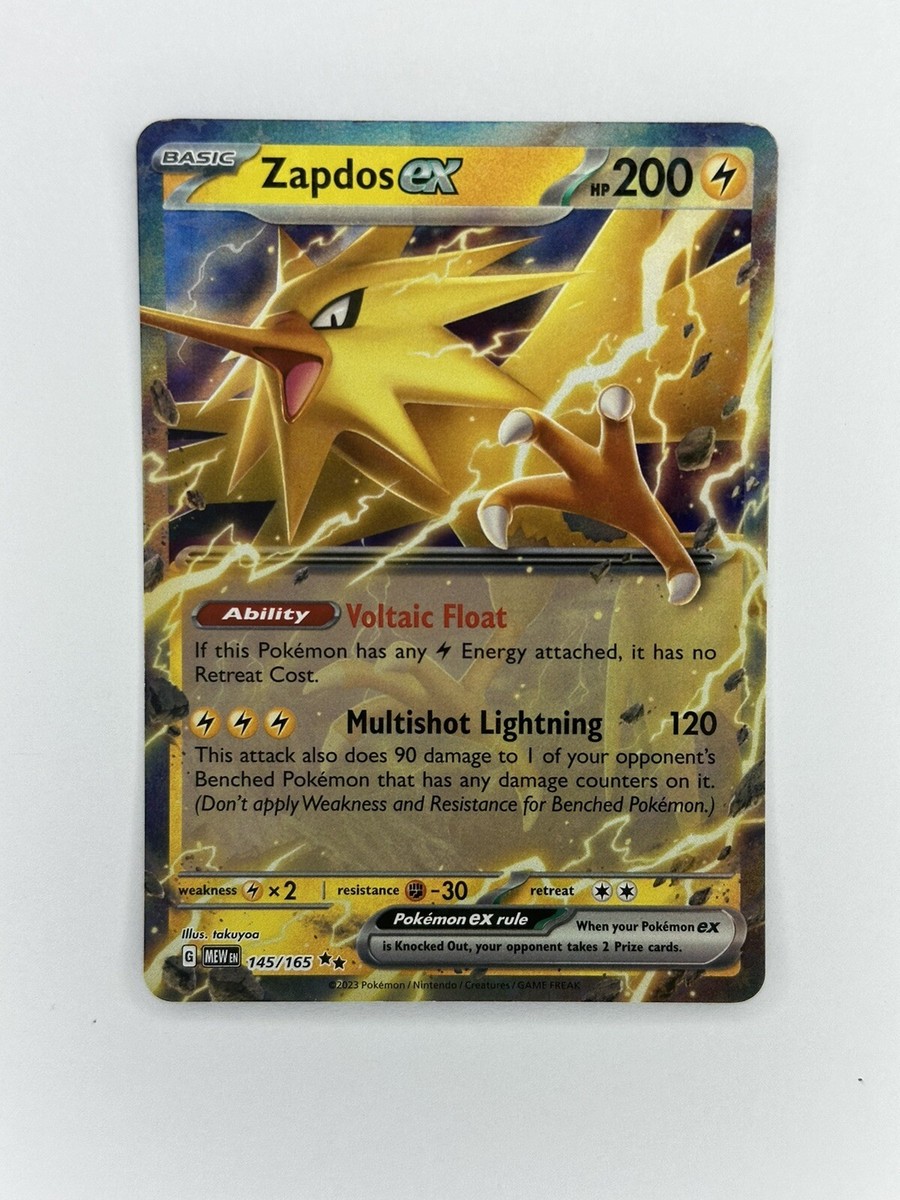 Pokemon TCG Zapdos ex - 145/165 -Scarlet Violet 151 - NM