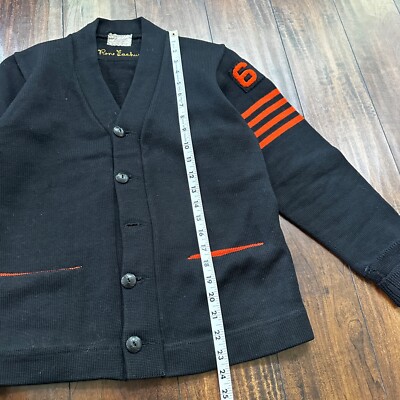 VTG 1960s Dehen Cardigan 1965 Letterman Black Wool Varsity VTG 1960s Dehen Cardigan 1965 Letterman Black Wool Varsity