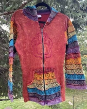 Greater Good Network XXL (fits Like L) Hood Zip Sweatshirt Animal Paw Red/orange