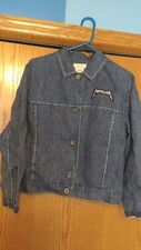 Vintage Mettalica Denim Jacket Womens Xl Tsunami Sewn Patch Fancy Stitching