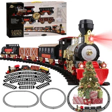 Large Vintage Christmas Toy Train With Under Tree Track For Adult Kids Xmas Gift