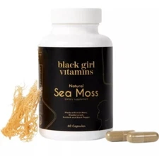 Black Girl Vitamins, Natural Sea Moss, Dietary Supplement 60 ct Capsule 