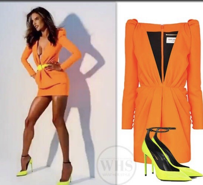 Saint Laurent Neon Twill Dress Sz FR40 / US4 Neon Orange