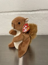 Rare Retired Ty Beanie Baby Nuts The Squirrel 1996 Mint P.V.C. Pellets W Errors