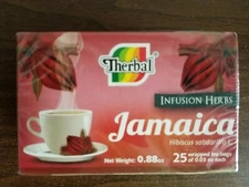 THERBAL INFUSION HERBS HIBISCUS JAMAICA 25 WRAPPED BAGS   NEW