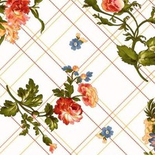 Maywood Studio Floral Belle Epoque Bias Plaid Floral on Cream 100 Cotton Price