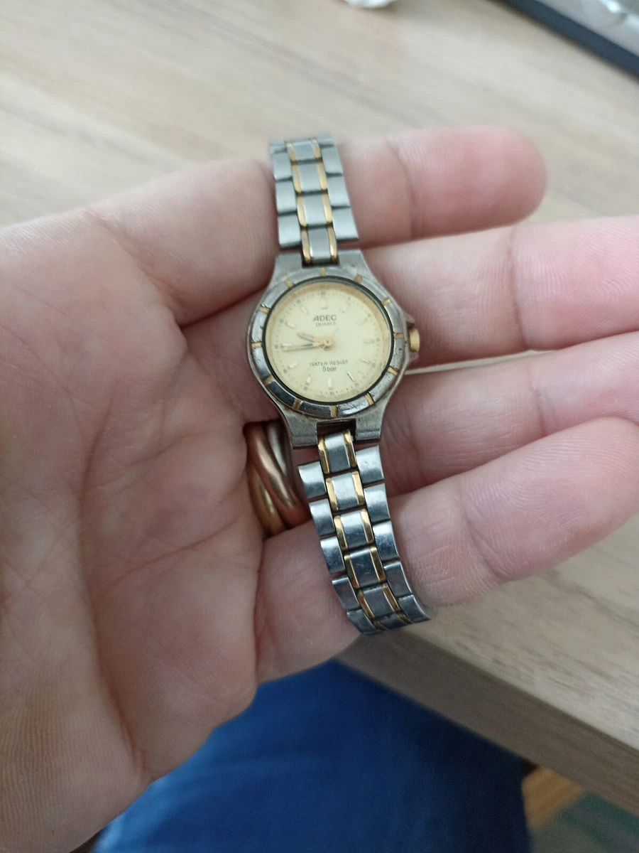 Montre Adec Or Acier Quartz Femme Fonctionne eBay