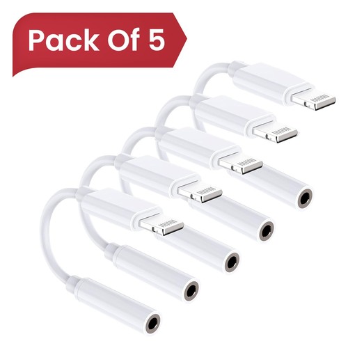 5x Headphone Adapter for iPhone: Apple to 3.5mm Headphone Jack Adapter - Picture 1 of 7