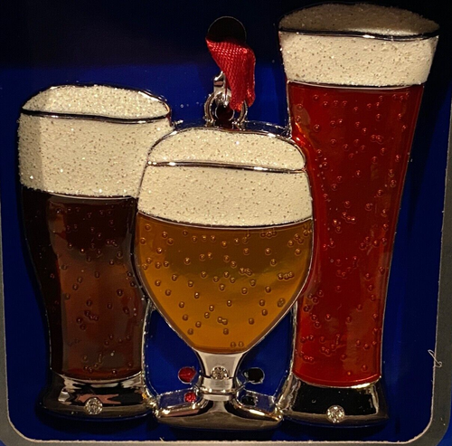 REGENT SQUARE Studio Design Collectible Christmas Ornament Glasses of Beer Stein - Picture 2 of 3
