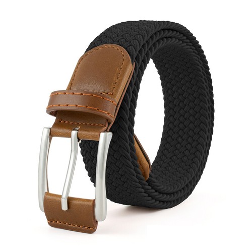 Men Women Casual Belt Woven Belt Jeans Braided Steel Buckle Stretchy Belt UK - Picture 13 of 18