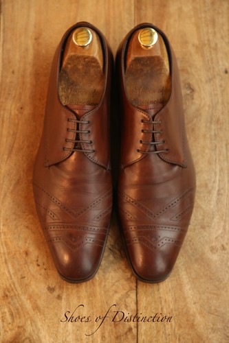 PRADA Zapatos Derby Brogue Cuero Marrón Para Hombre UK 7 US 8 EU 41