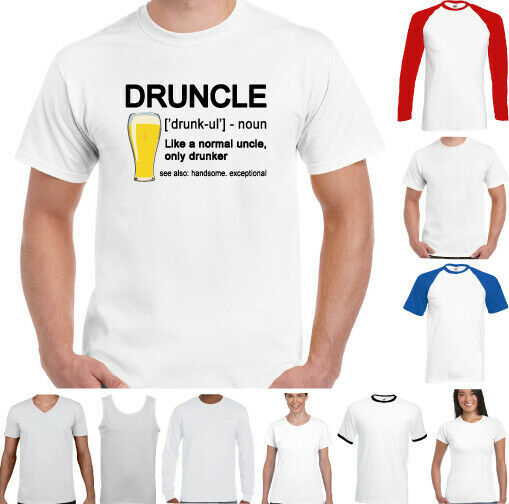 Tío Camiseta Druncle Cerveza Divertido Hombre Padre Día Camiseta Funcle Regalo