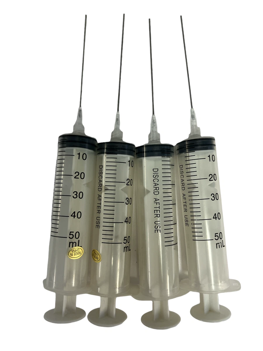 4 Large Syringes + needles 50ml Blunt Tips Caps Dispense Liquid Gel Glue  Crafts | eBay