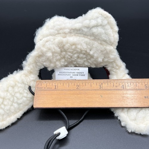 Woolrich Rojo Búfalo Cuadros Sherpa Forrado Perro Abrigo y Sombrero con Solapa Conjunto XS Fotos de Cachorro - Imagen 13 de 15