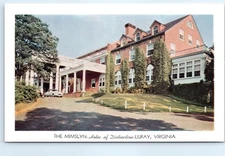 Postcard VA Luray Mimslyn Hotel Of Distinction Vtg View Old Car E1