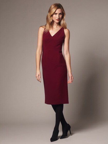 NWT Rachel Roy Mulberry Embroidered Shift Dress