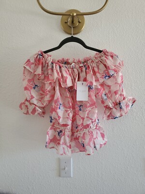 テッドベーカー Ted Baker Harina Off-the-Shoulder Top with Elasticated Waist レディース TED BAKER Harina Off The Shoulder Top RRP Size 0 Elasticated
