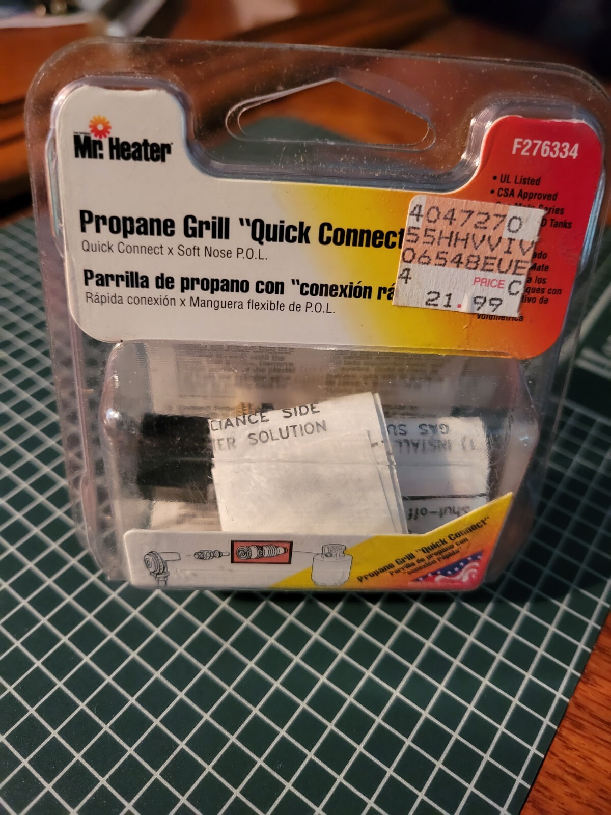 Mr. Heater Propane Gas Grill "Quick Connect" Adapter #F276334