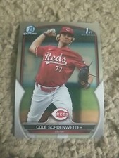 COLE SCHOENWETTER 2023 BOWMAN DRAFT CARD BDC-116 REDS (FIRST PROSPECT CHROME)