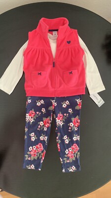 Neu carter`s Baby Set Weste + Sweatshirt + Leggings für Mädchen fur 24 monaten