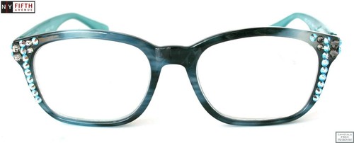 Coral, Bling Reading Glasses For Women Adorned with European Crystals +1 to 3 - Picture 2 of 3