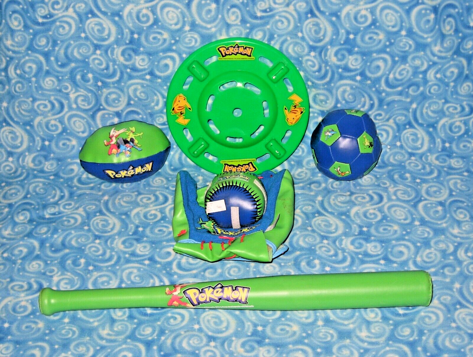 2006 Rare Pokémon Ruby Sapphire Kids Sports Set with Baseball Football Soccer Gear