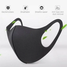 Reusable Black Foam Sponge Face Mask Cloth Washable Breathable Face Cover Lot