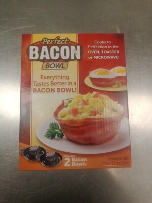 As Seen On TV Perfect Bacon Bowl 2 Bowls Included Dishwasher Safe New in Box