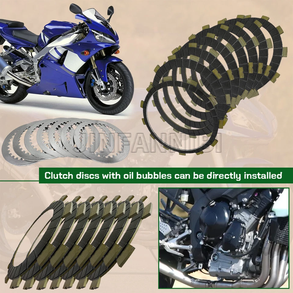Clutch Friction Steel Plates Kit for Yamaha YZF R1 1998 1999 2000 2001 2002 2003 - Image 4 of 4