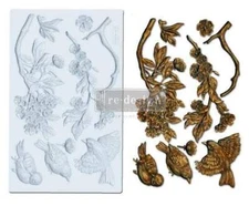 Aviary | 5" x 8" Silicone Decor Mould | Redesign with Prima | Birds & Twigs