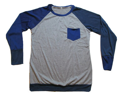 Womens Activewear Top Size L Gray And Blue #D1