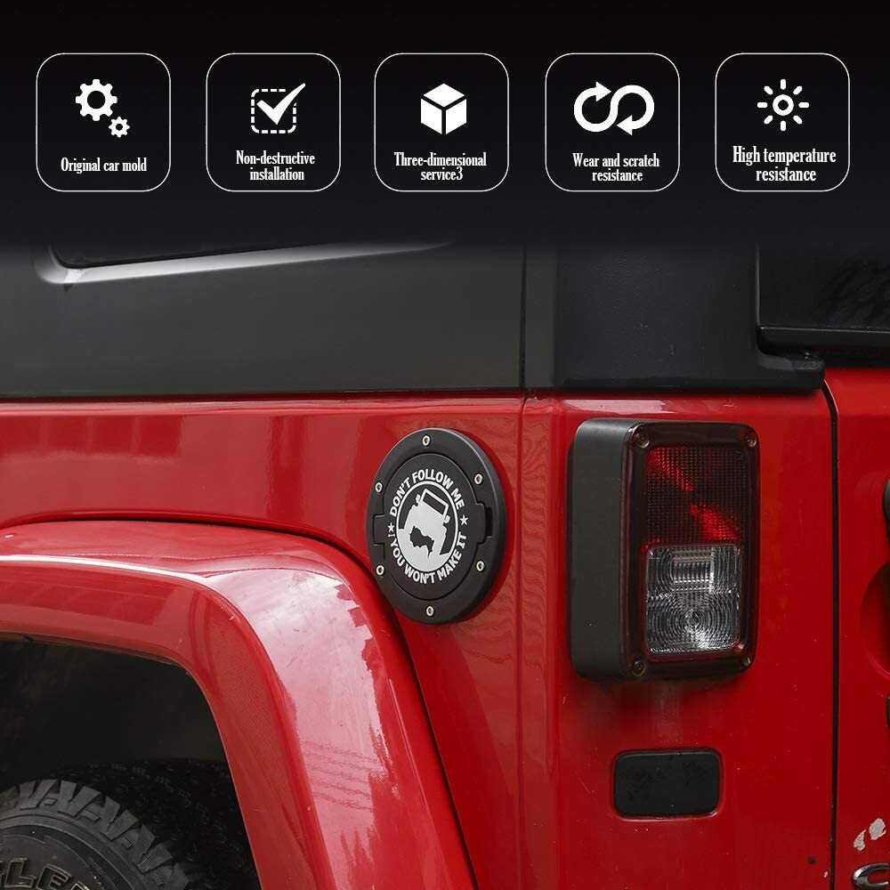 Hooke Road Fuel Filler Door Gas Tank Cap Cover for Jeep Wrangler TJ 1997-2006